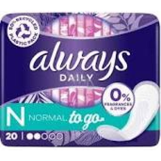 Always Daily To Go Liners 20`s