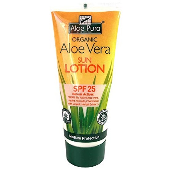 Optima Aloe Pura Organic Aloe Vera  Spf25 Sun Lotion 200ml