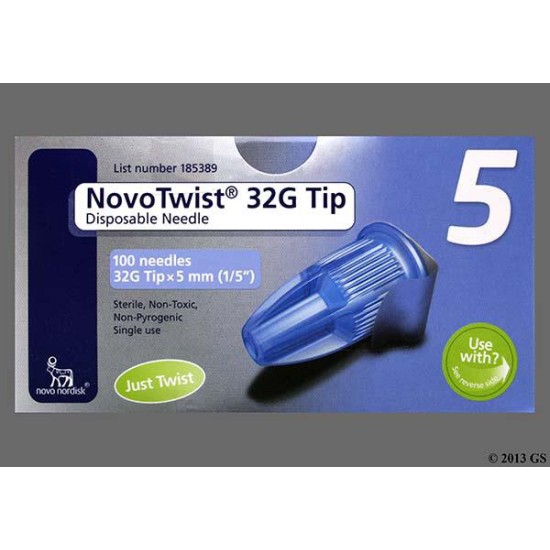 Novotwist 32g X 5mm 100 Disposable Needles