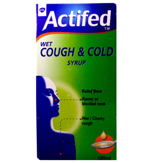 Actifed Wet Cough And Cold Syrup 100ml