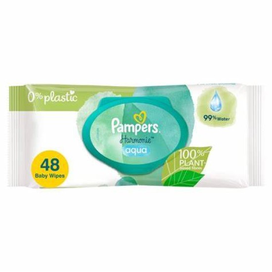 Pampers Harmonie Aqua Baby Wipes 48 Pack Pampers Harmonie Aqua Baby Wipes 48 Pack