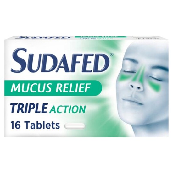 Sudafed Mucus Relief Tabs 16`s