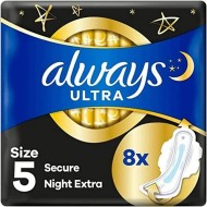 Always Ultra Secure Night Extra (Size 5) sanitary pads 8 Pack