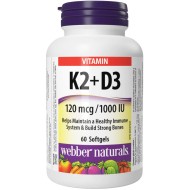 Webber Naturals K2+D3 120mcg/1000IU