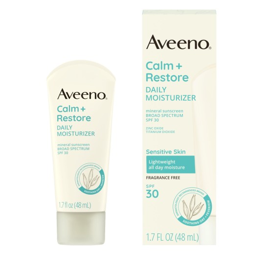 Aveeno Calm + Restore Daily Moisturizer Mineral Sunscreen Spf 30