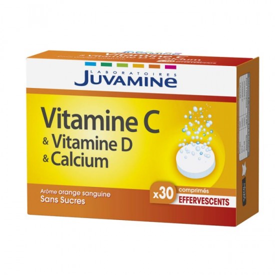 Juvamine Vitamin C + D & Calcium 30 Fizz Tablets 15`s