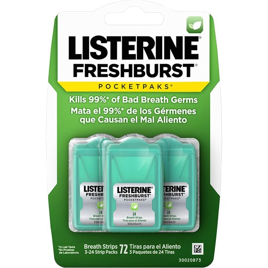 Listerine Freshburst Pocketpaks Breath Strips 24`s