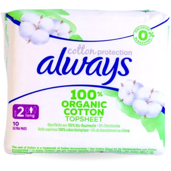 Always Organic Pads Wings 10`s