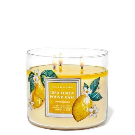 Bath & Body Works Iced Lemon Pound Cake 3-Wick Candle