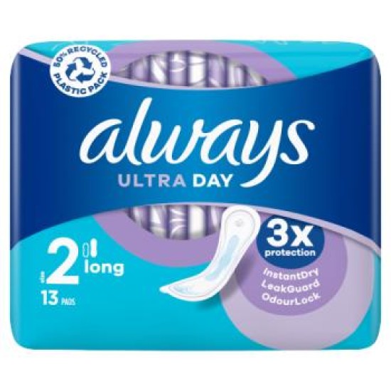 Always Ultra Day Sanitary Towels Long (Size 2) 13 Pads Always Ultra Day Sanitary Towels Long (Size 2) 13 Pads
