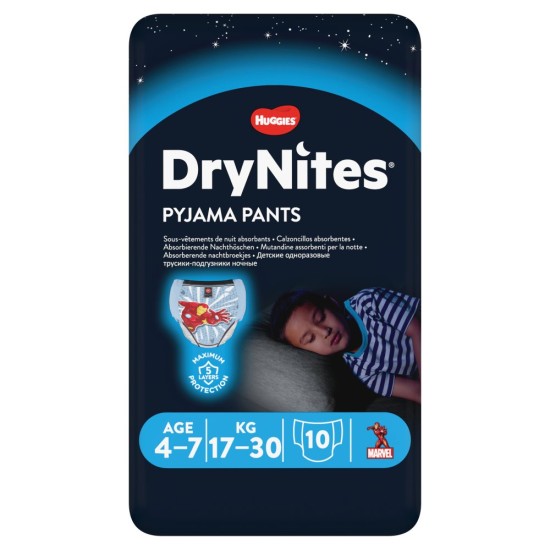 Huggies Drynites Pyjama Pants For Boys Age 4-7 Years 10 Pants