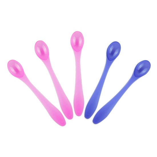 Griptight - 5 Long Handle Soft Weaning Spoons (Assorted Colours)