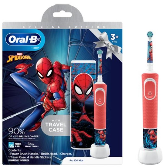 Oral B Spiderman Electric Toothbrush With Travel Case