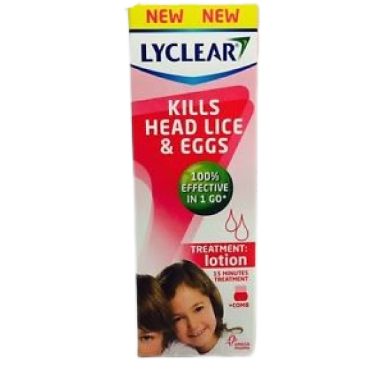 Lyclear Head Lice And Eggs Treatment Lotion + Metallic Comb 100ml