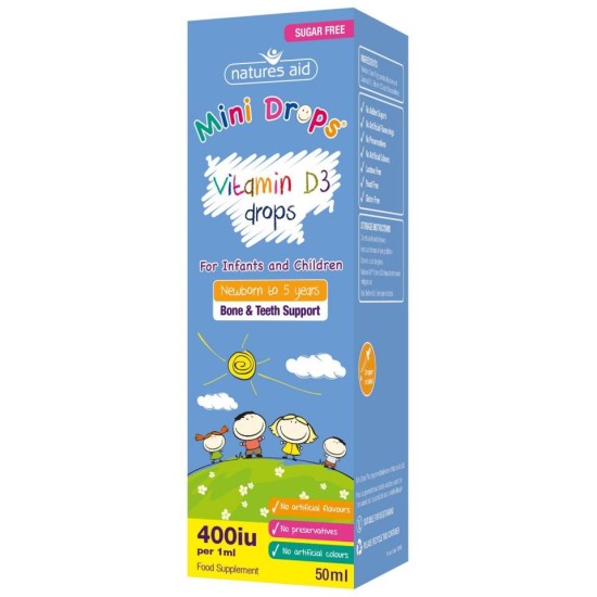 Natures Aid Vitamin D3 Mini Drops For Infants And Children 50ml Natures Aid Vitamin D3 Mini Drops For Infants And Children 50ml