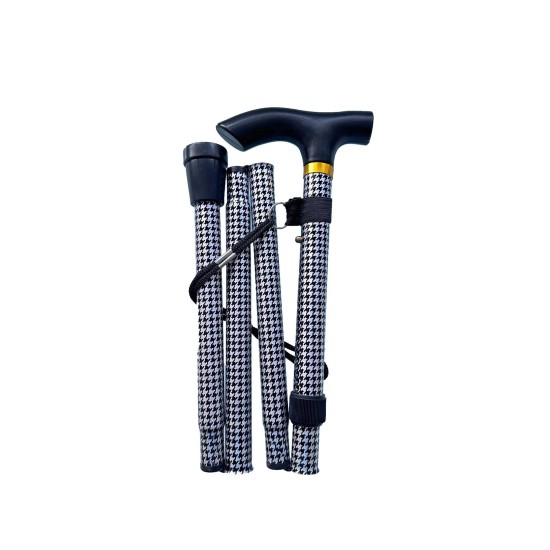 Sure H&B Folding Walking Stick Dogtooth