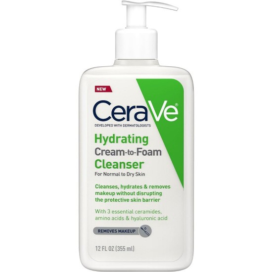 Cerave Hydrating Cream-to-foam Cleanser 355ml 12 oz