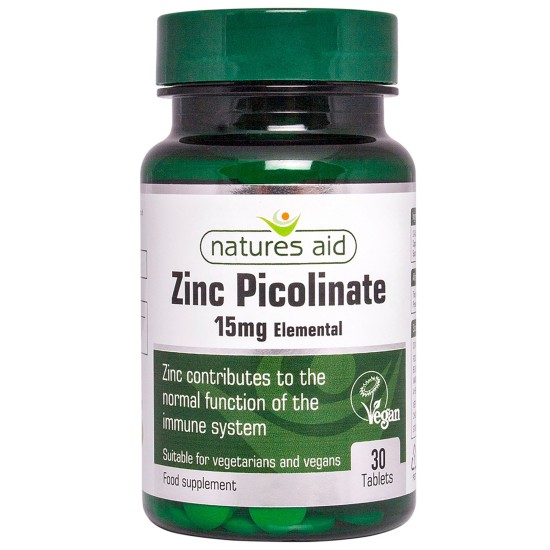 Natures Aid Zinc Picolinate 15mg 30 Tablets