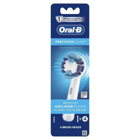 Oral-B Precision Clean Electric Toothbrush Replacement Head, White, 4'S