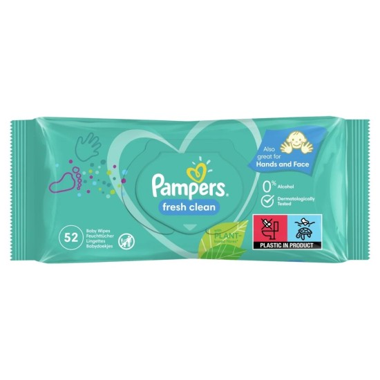 Pampers Fresh Clean Baby Scent Wipes 52 pack