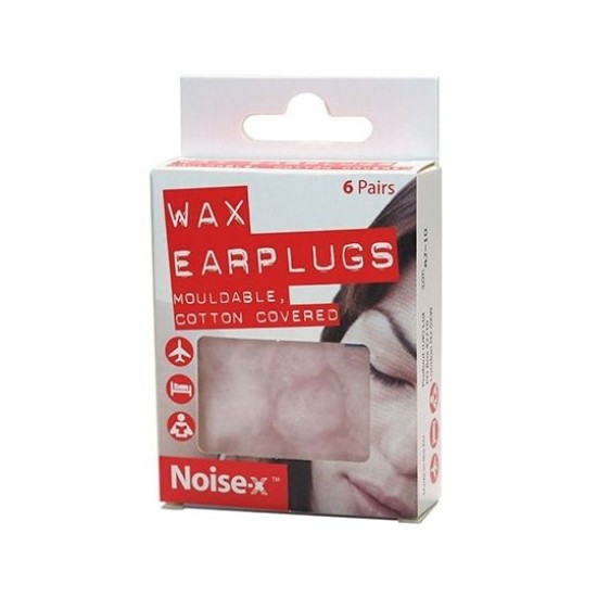 Noise-x Wax Earplugs - 6 Pairs