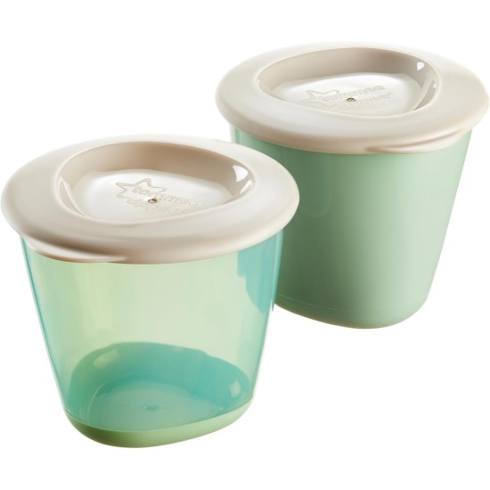 Tommee Tippee Pop Up Weaning Pots, 150ml Baby Food Containers 2 pack