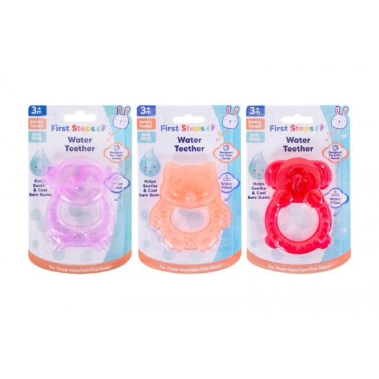 First Steps Water Filled Baby Teether 3 Assorted Designs