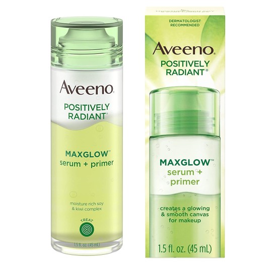 Aveeno Positively Radiant Maxglow Serum + Face Primer 50z