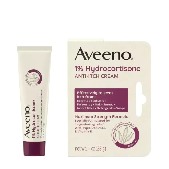Aveeno 1% Hydrocortisone Anti-itch Relief Cream 1 Oz Aveeno 1% Hydrocortisone Anti-itch Relief Cream 1 Oz