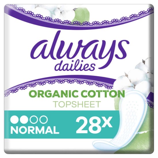 Always Dailies 100% Organic Cotton Pantiliners x28 