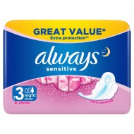 Always Sensitive Night Ultra (Size 3) sanitary pads with 10 pads