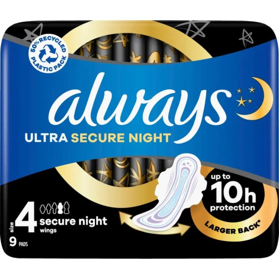 Always Ultra Night Pads With Wings 9 Pads Always Ultra Night Pads With Wings 9 Pads