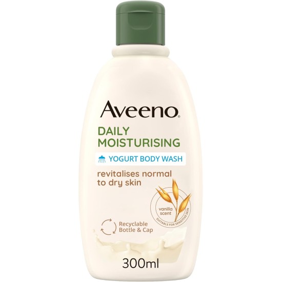 Aveeno Daily Moisturising Yogurt Body Wash, Vanilla & Oat Scent 300mls