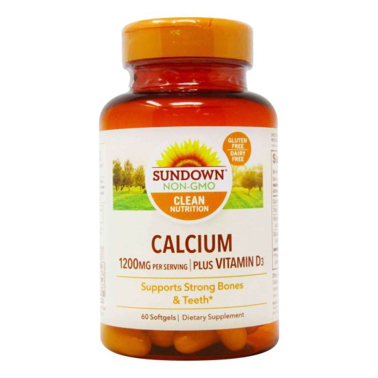 Sundown Naturals Calcium 1200mg Plus Vitamin D3 1000iu 60 Liquid Filled Softgels