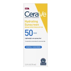 Cerave Hydrating Sunscreen Face Lotion Spf 50 2.5 Oz