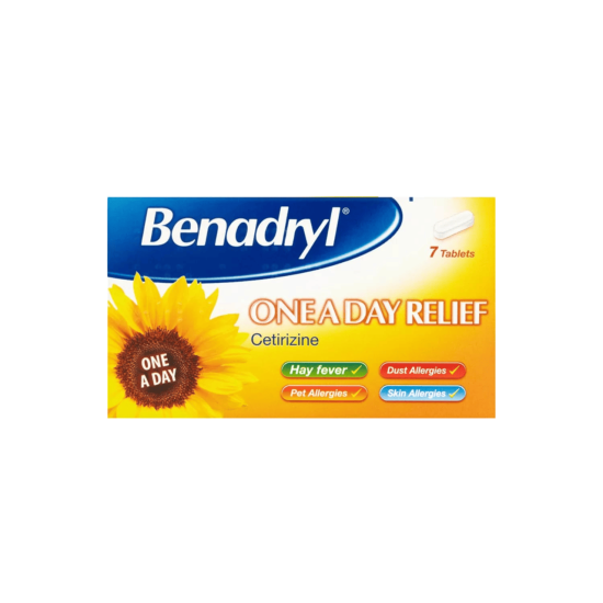 Benadryl One A Day Relief Cetirizine 7 Tablets