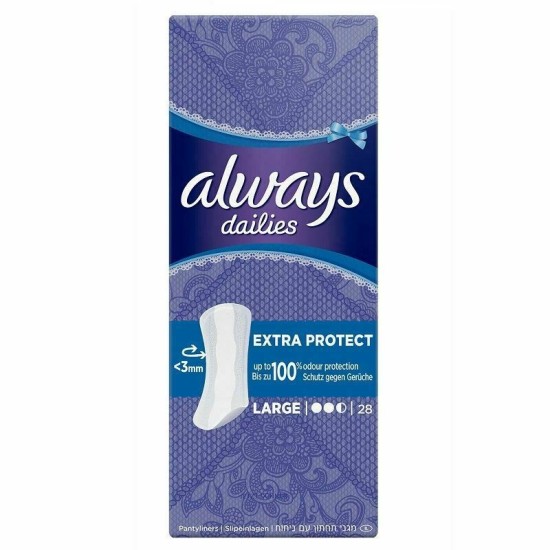 Always Dailies Extra Protect Large 28 Panty Liners