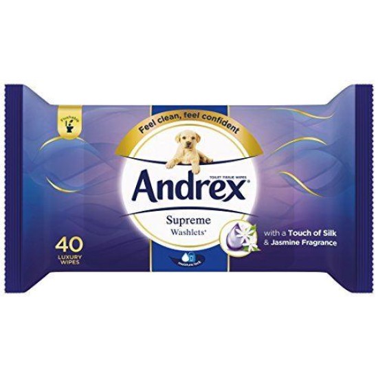 Andrex Supreme Washlets Moist Toilet Tissue 40 Wipes