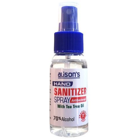 Alisons Hand Sanitizer Spray With Tea Tree Oil 60ml Alisons Hand Sanitizer Spray With Tea Tree Oil 60ml