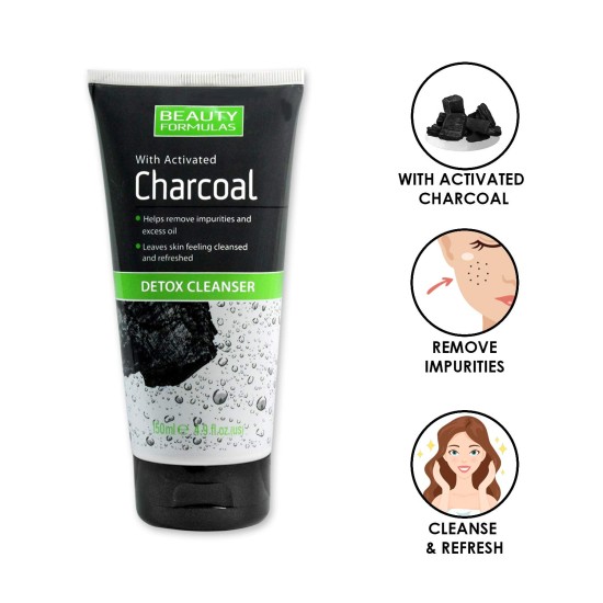 Beauty Formulas Activated Charcoal Detox  Cleanser 150ml