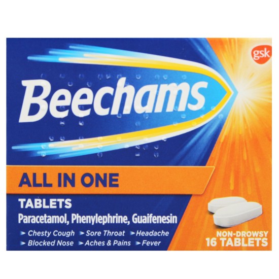 Beechams All In One Cold And Flu Relief 16 Tablets