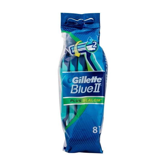Gillette Blue Ii Slalom Plus Disposable Razor, 8 Razors