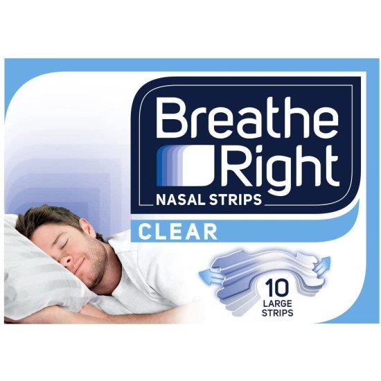 Breathe Right Nasal Clear 10 Large Strips