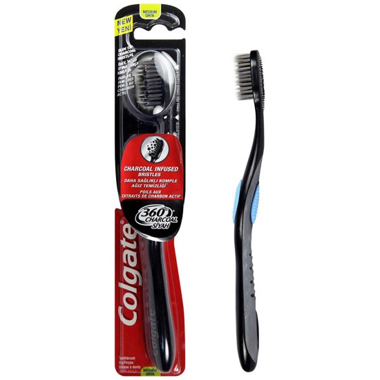 Colgate 360 Charcoal 2x Deeper Clean Toothbrush Medium