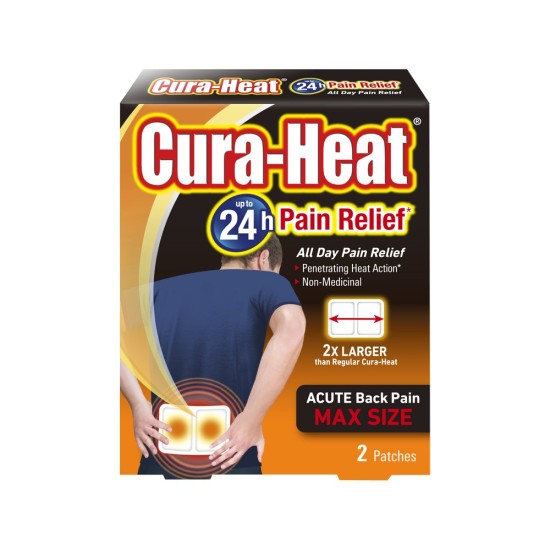 Cura-heat Max Size Up To 24 Hours Back Pain Relief 2 Heat Pads