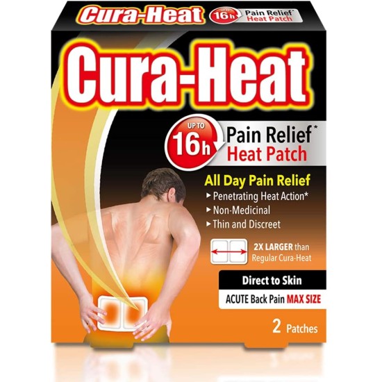 Cura-heat Pain Relief Direct To Skin Acute Back Pain Max Size  2 Patches