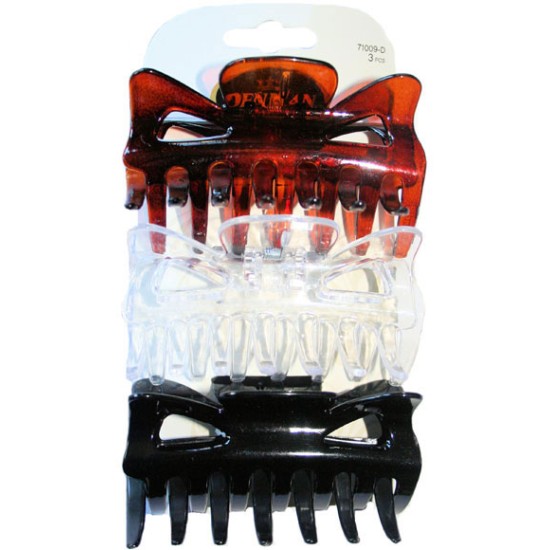 Denman 71009d Butterfly Multicolor Hair Clips 3 Pack