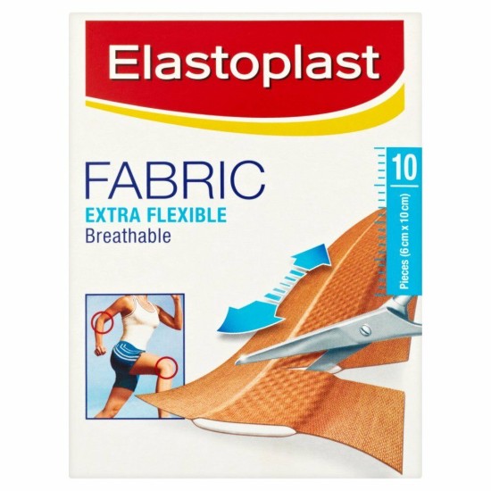 Elastoplast Fabric 6cm X 10cm  Flexible 10 Plaster Strips