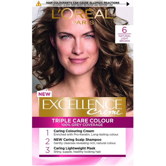 Loreal Excellence Creme 6 Natural Light Brown Hair Colour