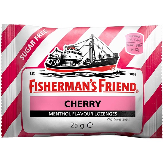 Fisherman's Friend Cherry Menthol Sugar Free Lozenges With Sweeteners 25g